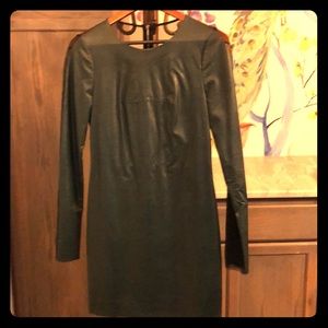 Hunter Green Leather Minidress. Great condition.